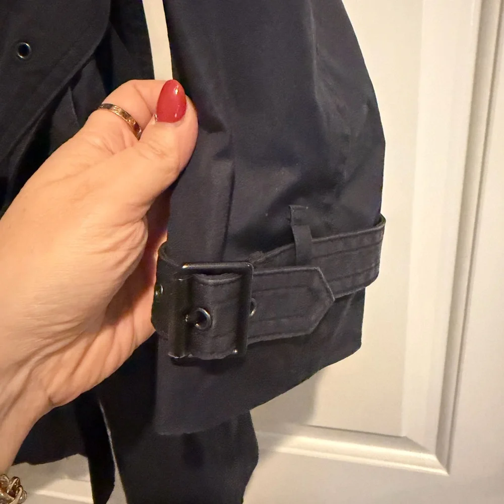 Burberry Brit Navy Trench coat USA 12 removable liner and hood - Picture 5 of 10